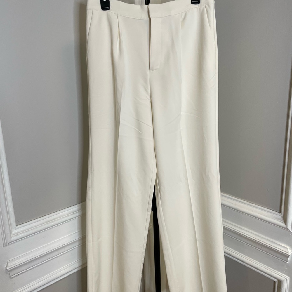 Love Tree Ivory Wide Leg Trousers